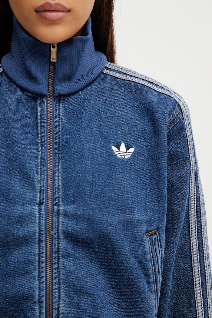 adidas Originals kurtka jeansowa Firebird niebieski KD2913