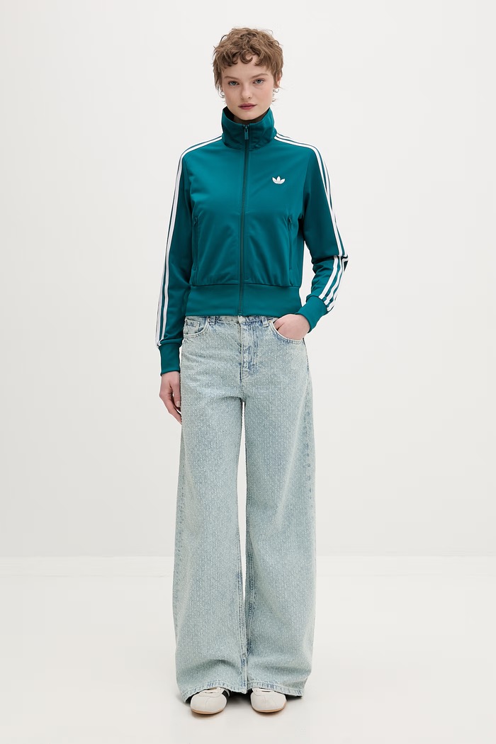 adidas Originals mikina na zips dámska KQ6530 tyrkysová SS26