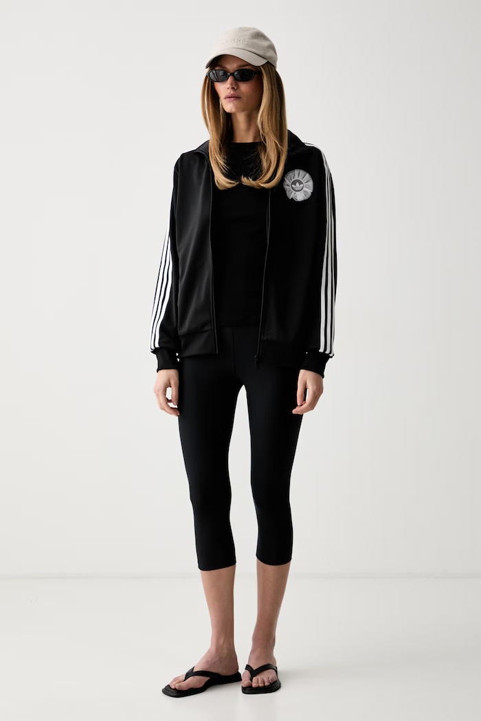 adidas Originals hanorac cu fermoar pentru femei KR9318 negru SS26