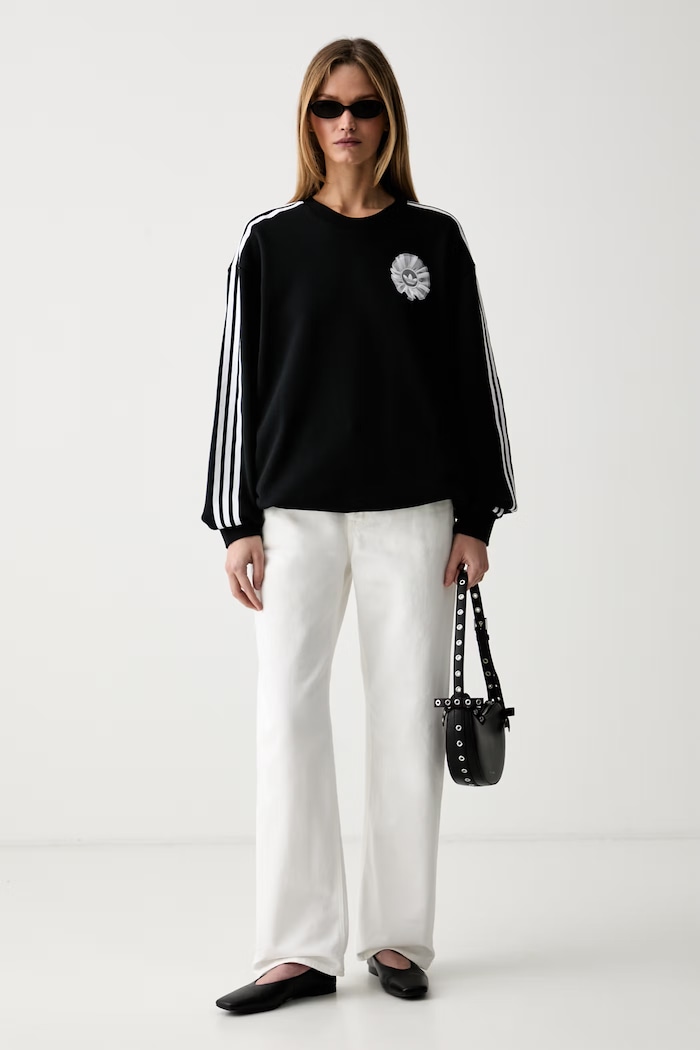adidas Originals hanorac pentru femei, din bumbac KS6470. negru SS26