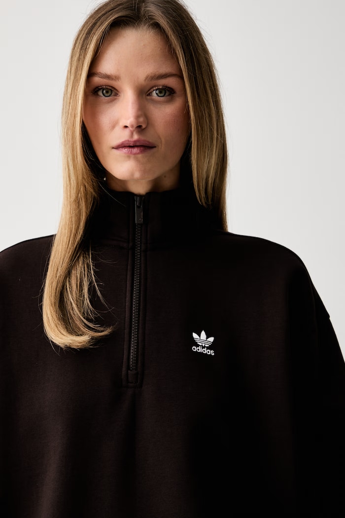 adidas Originals hanorac pentru femei cu bumbac maro KT0795