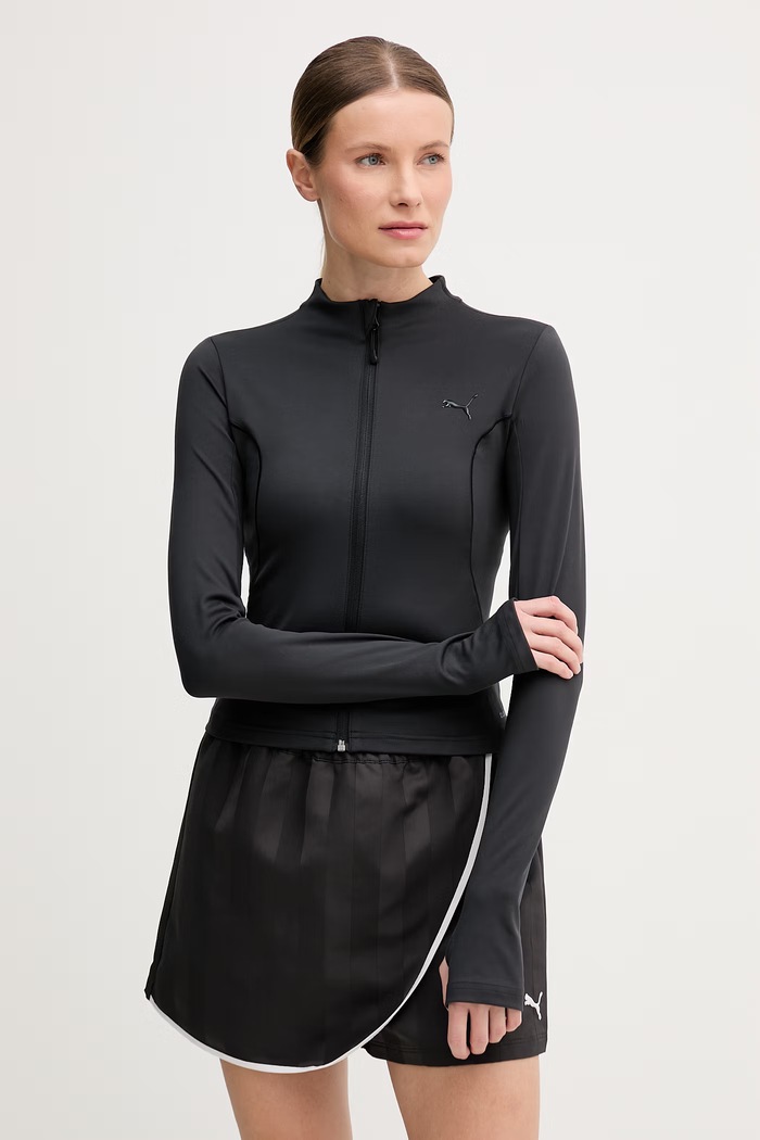 Puma mikina na zips dámska PUMATECH SENSE čierna 634573