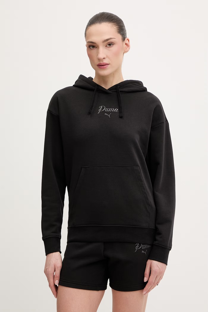 Mikina Puma Essentials Script s kapucňou čierna 691761