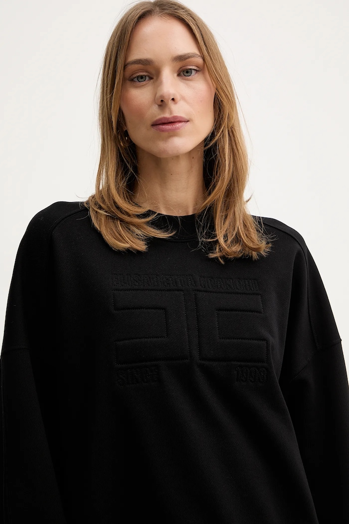 Elisabetta Franchi pamut melegítőfelső fekete MD02D61E2