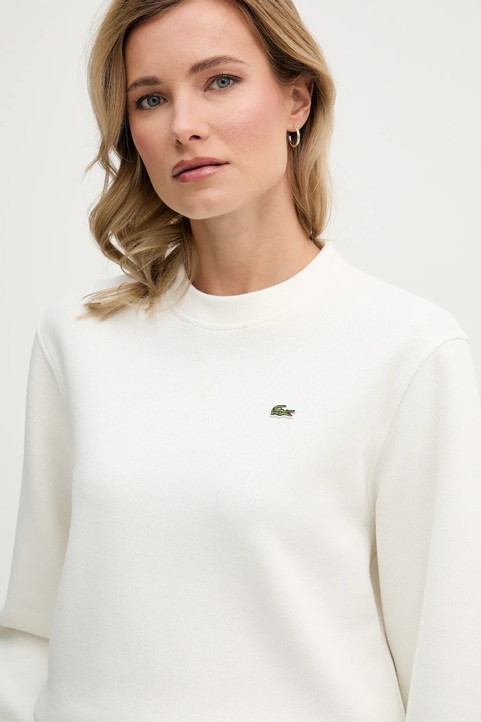 Lacoste μπλούζα γυναικεία με βαμβάκι μπεζ SF5245