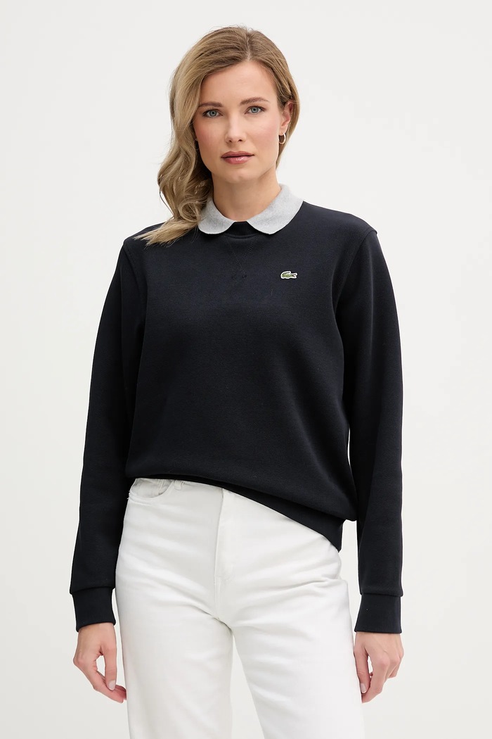 Lacoste μπλούζα γυναικεία με βαμβάκι χωρίς κουκούλα σκούρο μπλε SF5245