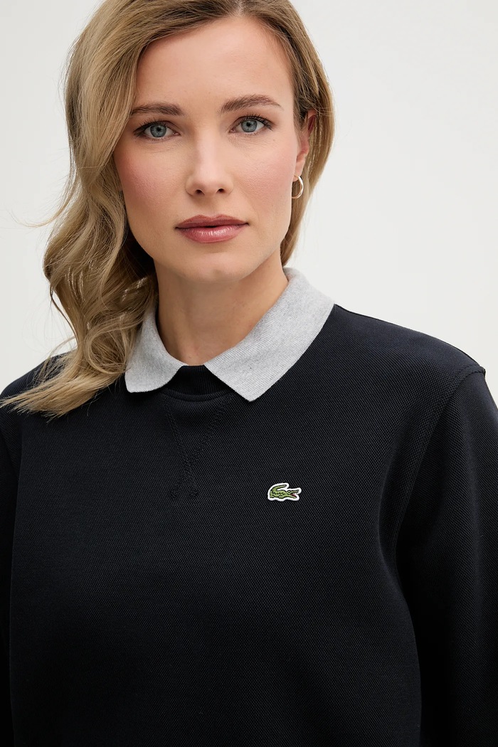 Lacoste μπλούζα γυναικεία με βαμβάκι σκούρο μπλε SF5245