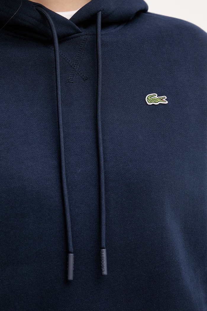 Lacoste суичър с качулка дамски от памук SF7612 тъмносин