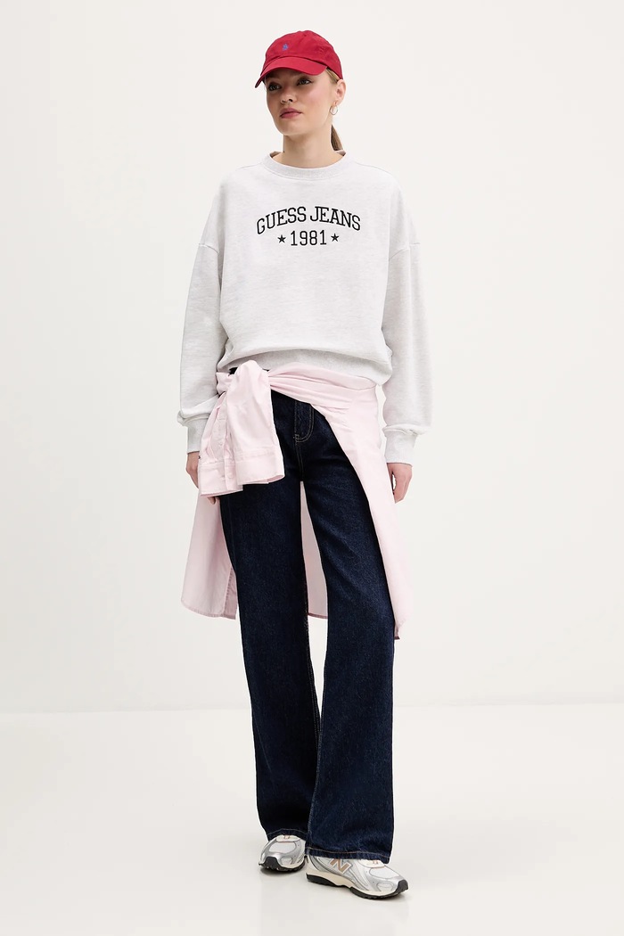 Guess Jeans pamut melegítőfelső W6RQ03.K68I4 szürke SS26