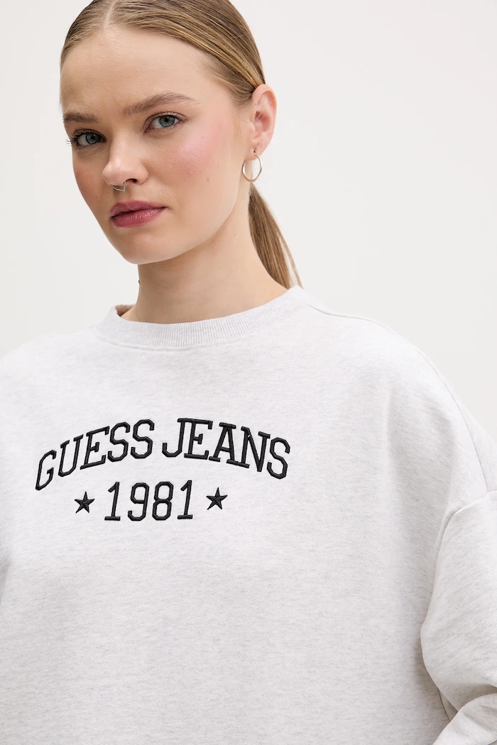 Guess Jeans pamut melegítőfelső szürke W6RQ03.K68I4