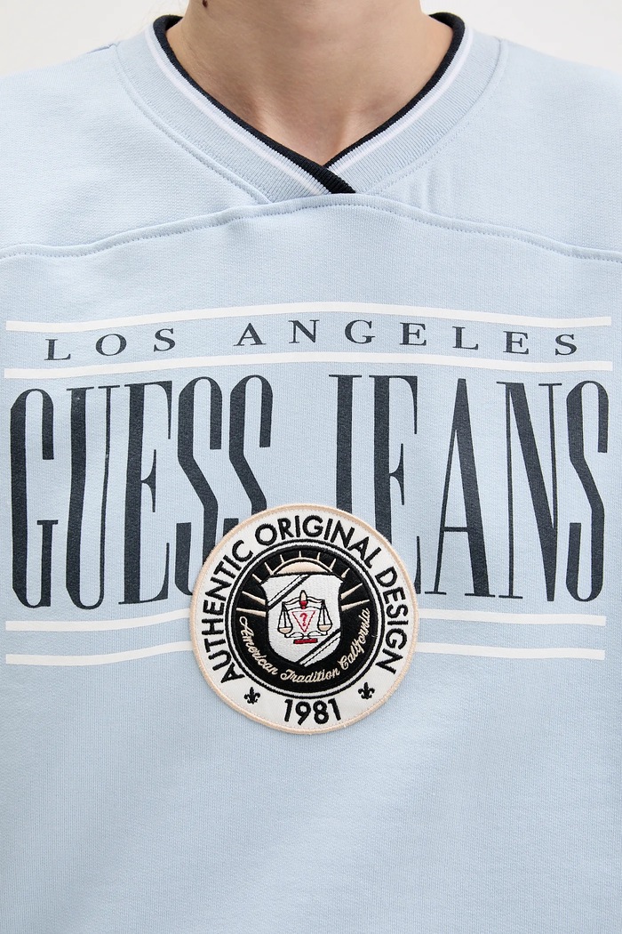 Guess Jeans pamut melegítőfelső W6RQ09.K68I4 kék
