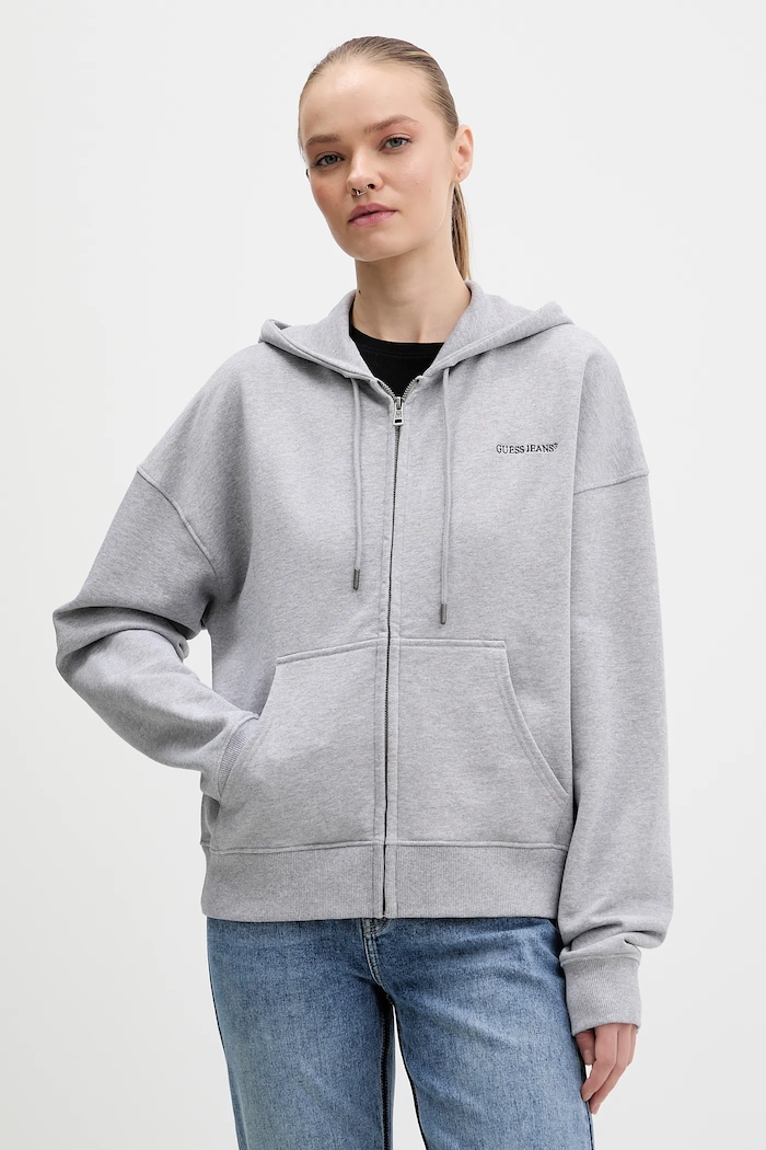 Guess Jeans pamut melegítőfelső pamut szürke W6RQ32.K68I4
