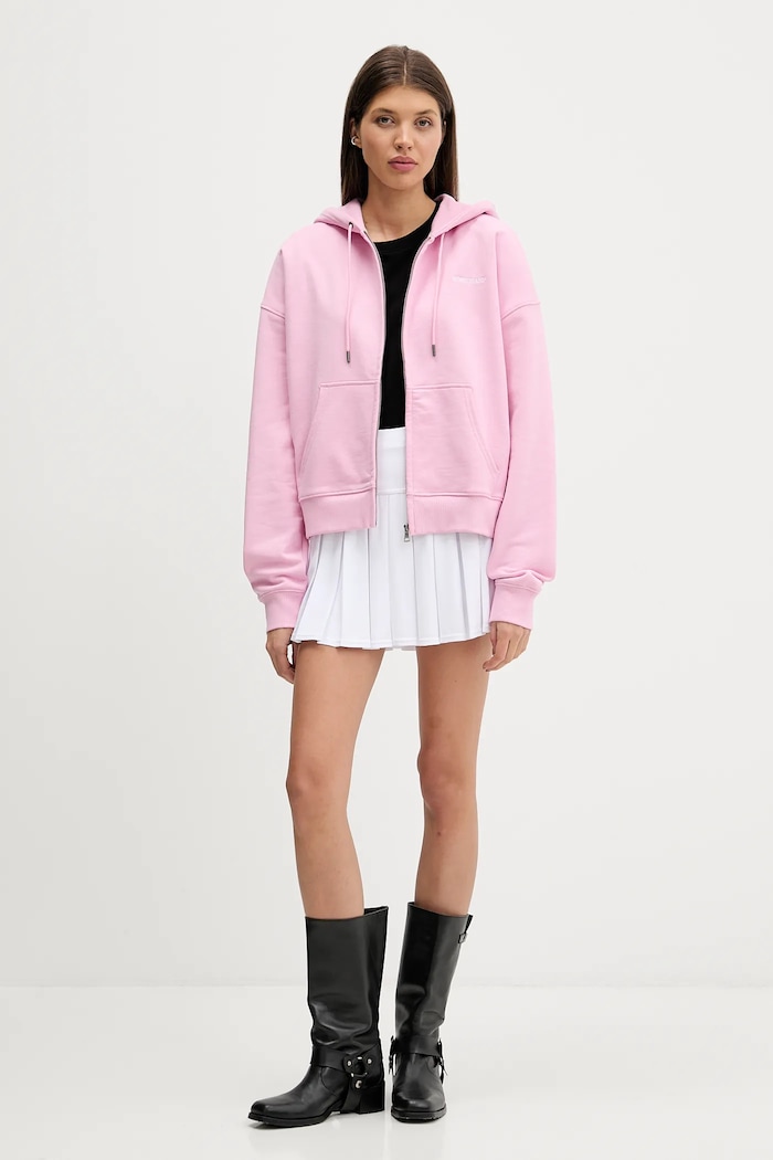 Guess Jeans pamut melegítőfelső W6RQ32.K68I4 rózsaszín SS26