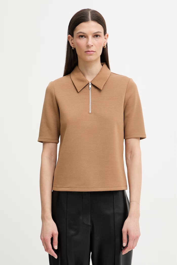 Calvin Klein polo tričko dámske hnedá LV044F205G