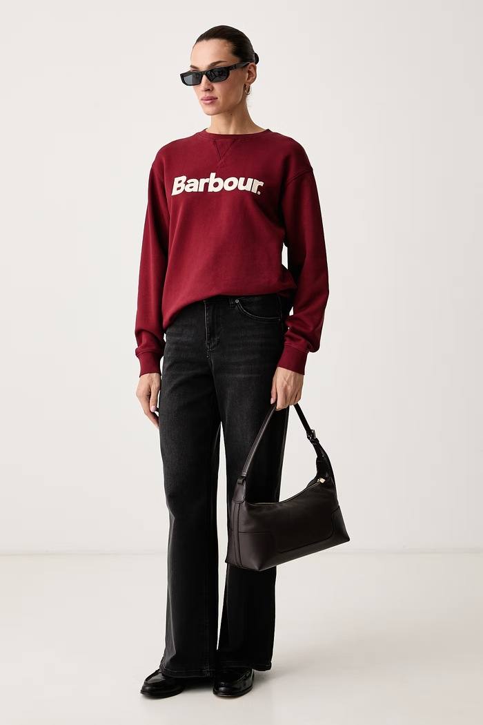 Barbour Mikina dámská bavlněná Hartland LOL0672 burgundské SS26