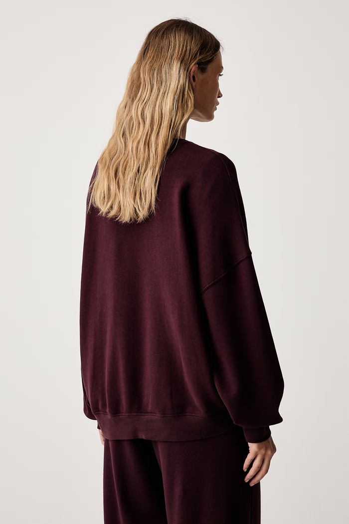 Odzież American Vintage bluza damska z bawełną ATU03D bordowy