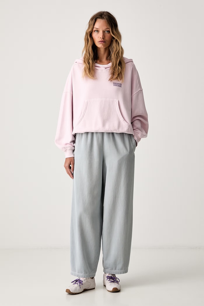 American Vintage felpa con cappuccio da donna in cotone PLI03D rosa SS26