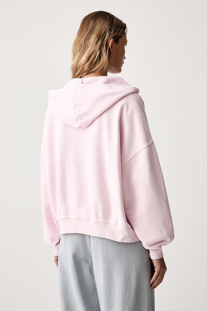 Abbigliamento American Vintage felpa con cappuccio da donna in cotone PLI03D rosa