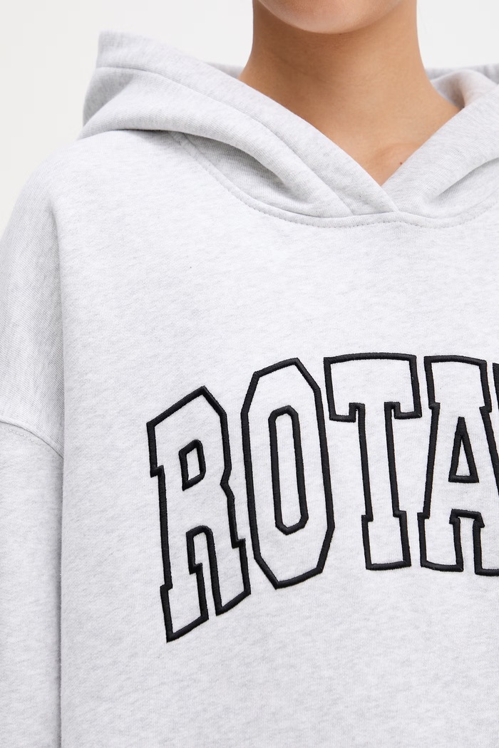 Rotate hanorac cu glugă pentru femei din bumbac 1153321473 gri