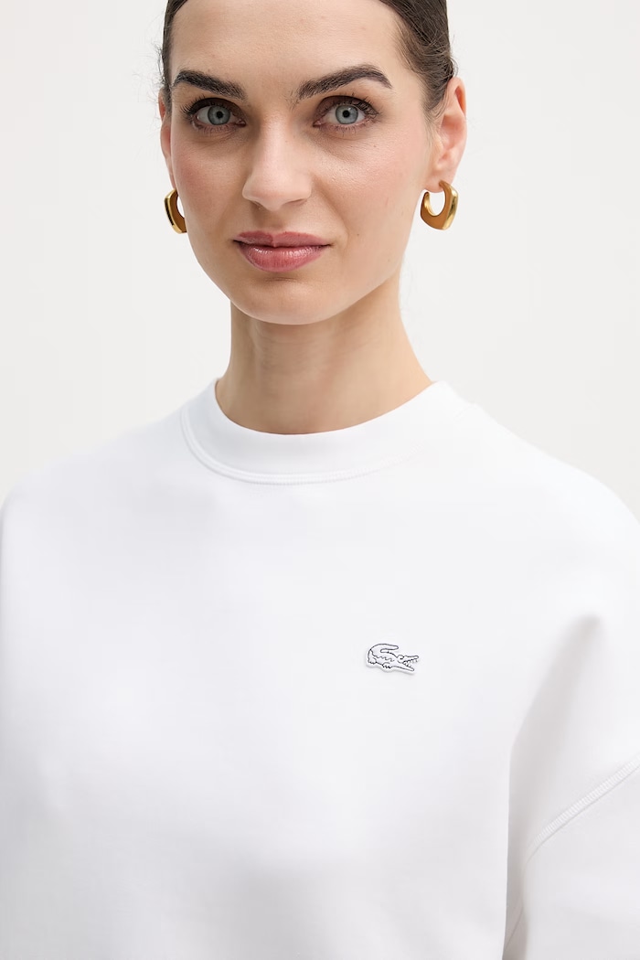 Lacoste hanorac pentru femei, cu bumbac alb SF0046