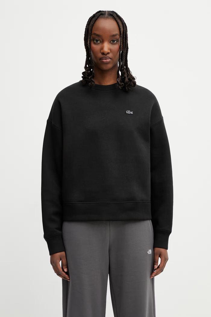 Lacoste bluza damska z bawełną czarny SF0046