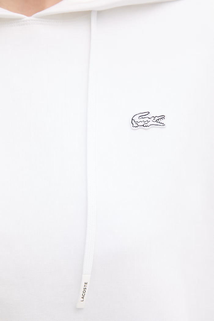 Lacoste Μπλούζα με κουκούλα με βαμβάκι γυναικεία SF0048 λευκό