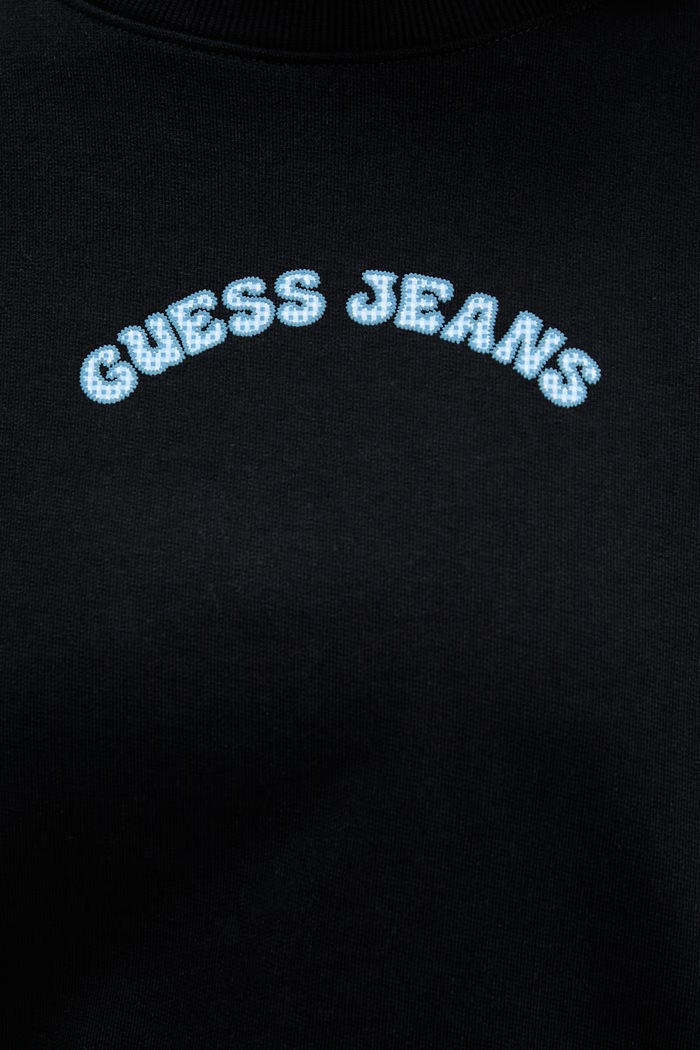 Guess Jeans Μπλούζα Γυναικεία βαμβακερή W6GQB0.K68I4 μαύρο