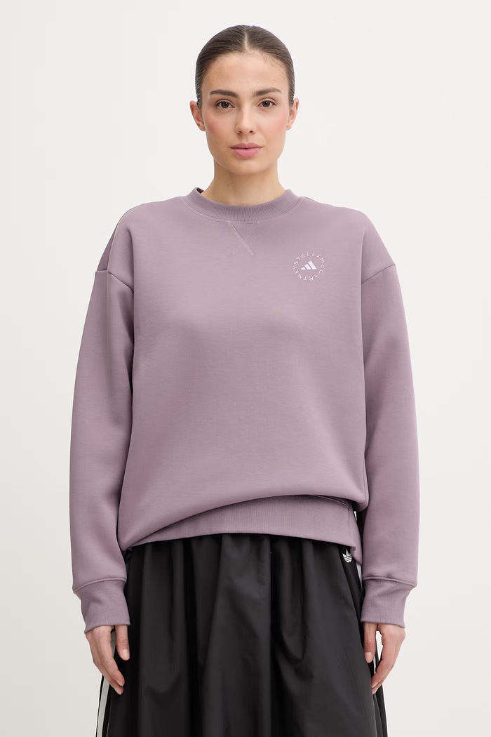 adidas by Stella McCartney dámska mikina s bavlnou fialová KA9562