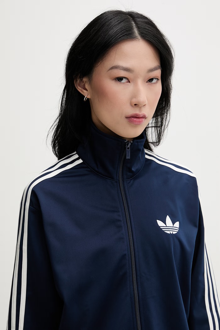 adidas Originals hanorac cu fermoar pentru femei bleumarin KC9004