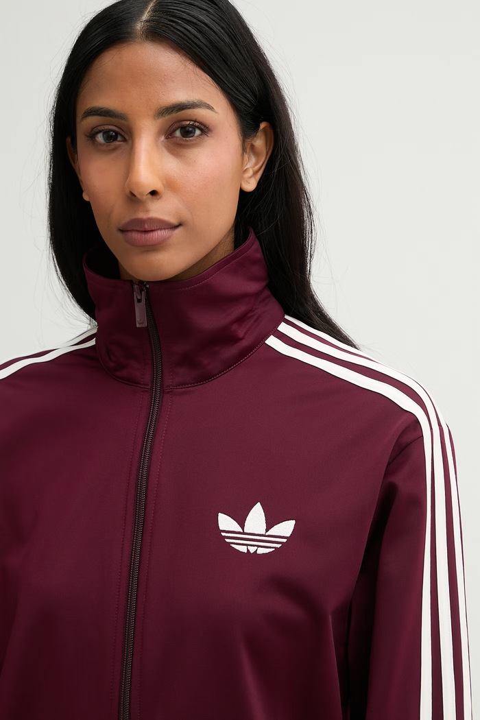 adidas Originals hanorac cu fermoar pentru femei burgundia KD1326