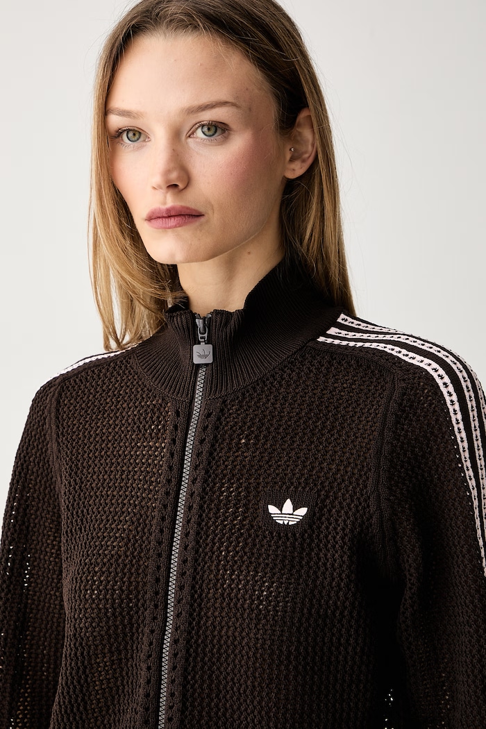 adidas Originals kardigan damski ażurowy brązowy KE0202