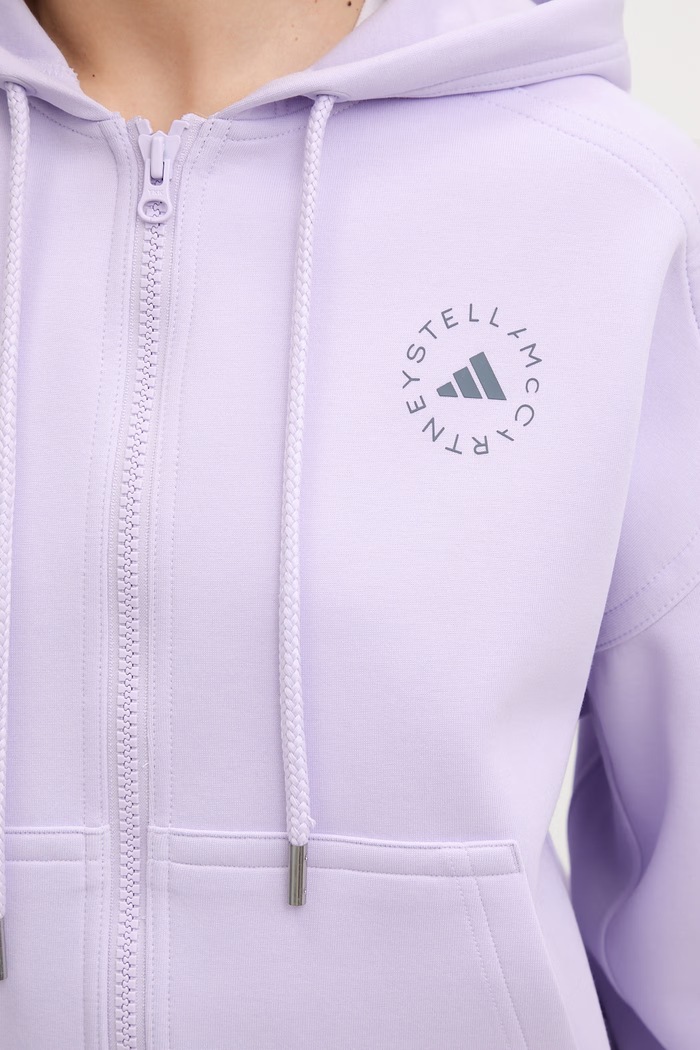 adidas by Stella McCartney суичър с цип и качулка дамски KF8913 виолетов