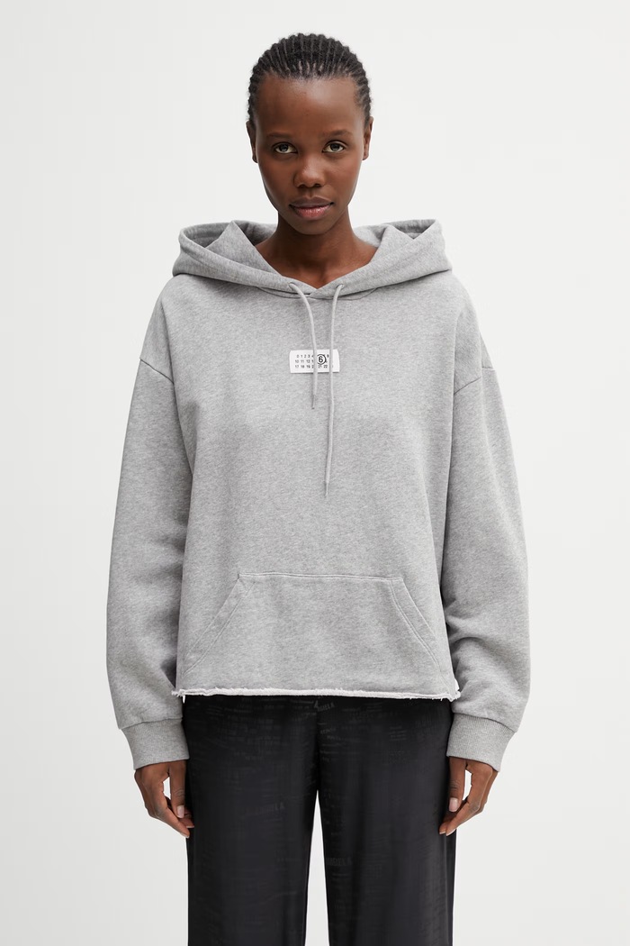 MM6 Maison Margiela Μπλούζα με κουκούλα Γυναικεία βαμβακερή γκρί S52GU0235.M25025.853M
