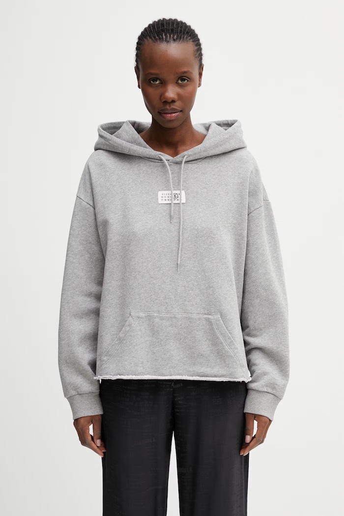 MM6 Maison Margiela mikina s kapucňou bavlnená dámska sivá S52GU0235.M25025.853M