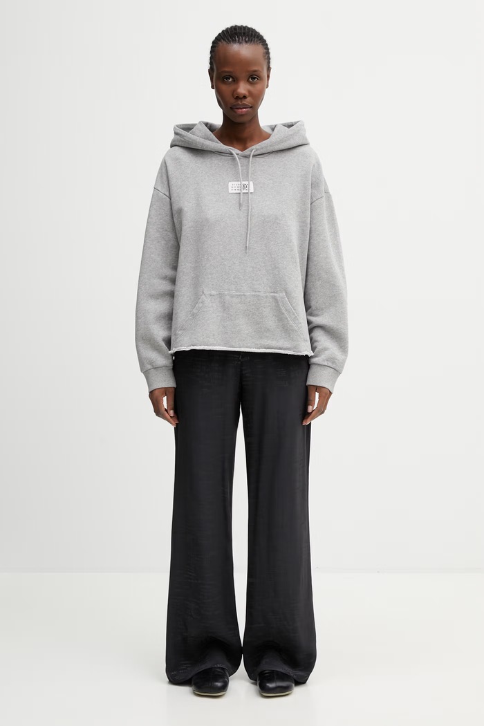 MM6 Maison Margiela mikina s kapucňou bavlnená dámska S52GU0235.M25025.853M sivá