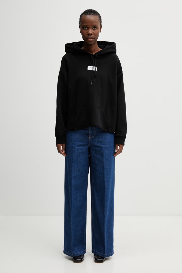 MM6 Maison Margiela bluza z kapturem damska bawełniana S52GU0235.M25025.900 czarny