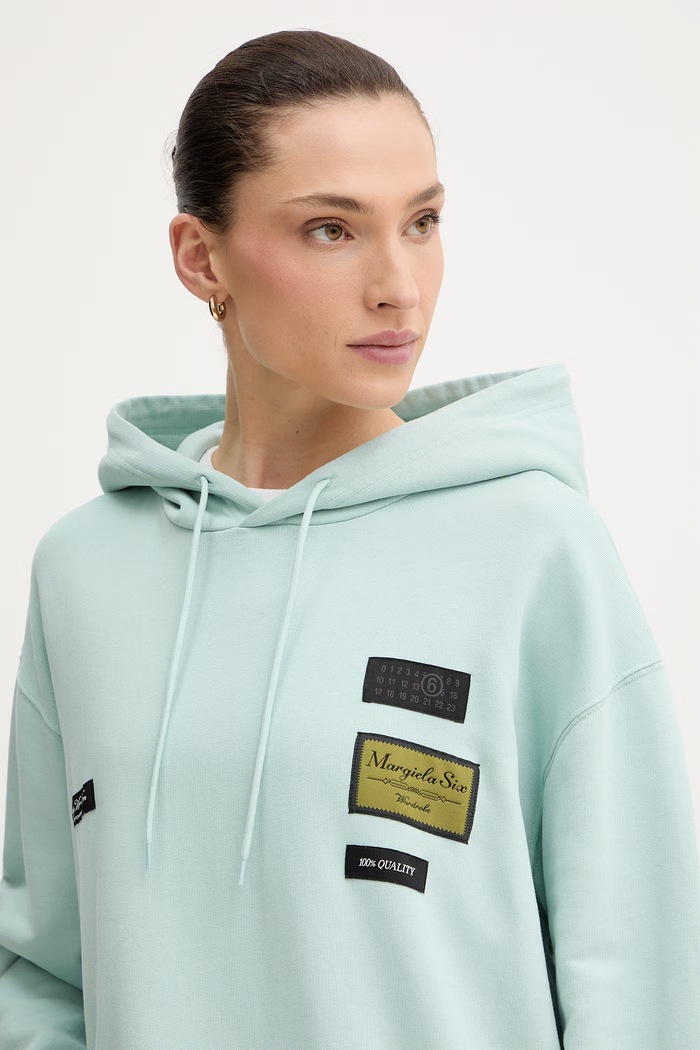 MM6 Maison Margiela bluza bawełniana turkusowy S52GU0255.M25025.544