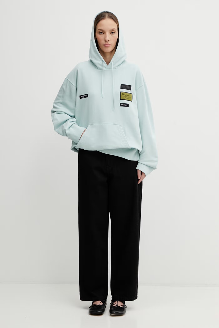 Βαμβακερή μπλούζα MM6 Maison Margiela S52GU0255.M25025.544 τιρκουάζ
