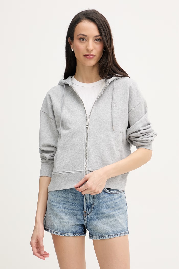 Calvin Klein Jeans hanorac pentru femei, din bumbac gri LV047F208G