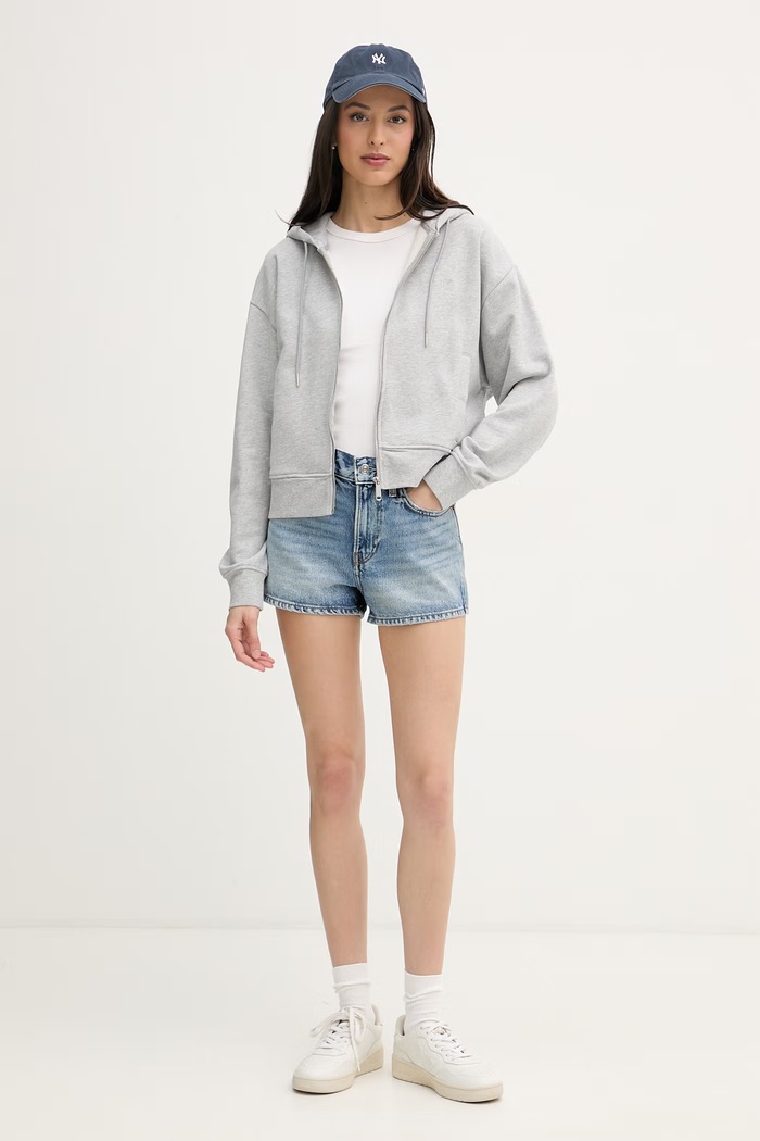Calvin Klein Jeans hanorac pentru femei, din bumbac LV047F208G gri SS26