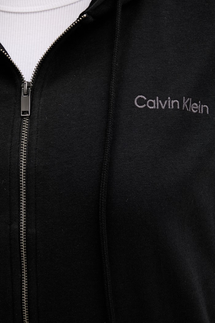 Calvin Klein Underwear bluza rozpinana z kapturem damska bawełniana LV00QS7599 czarny