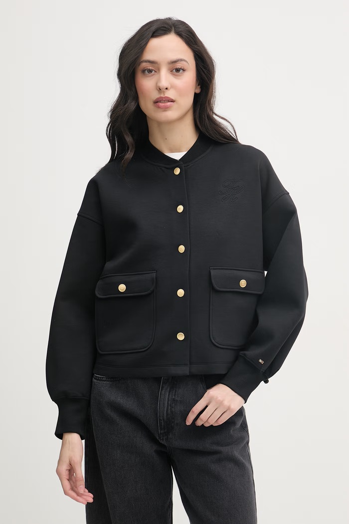 Tommy Hilfiger mikina na zips dámska čierna WW0WW48730