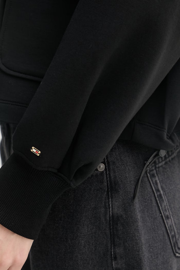 Tommy Hilfiger mikina na zips dámska WW0WW48730 čierna