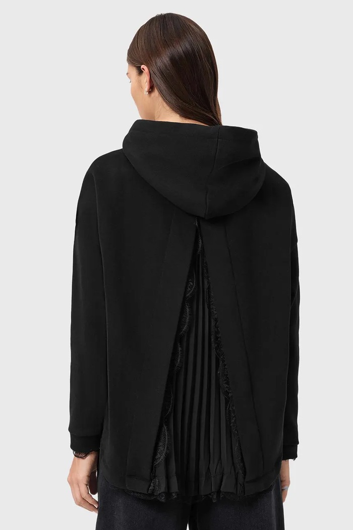 Μπλούζα AllSaints NIA W027JE μαύρο SS26