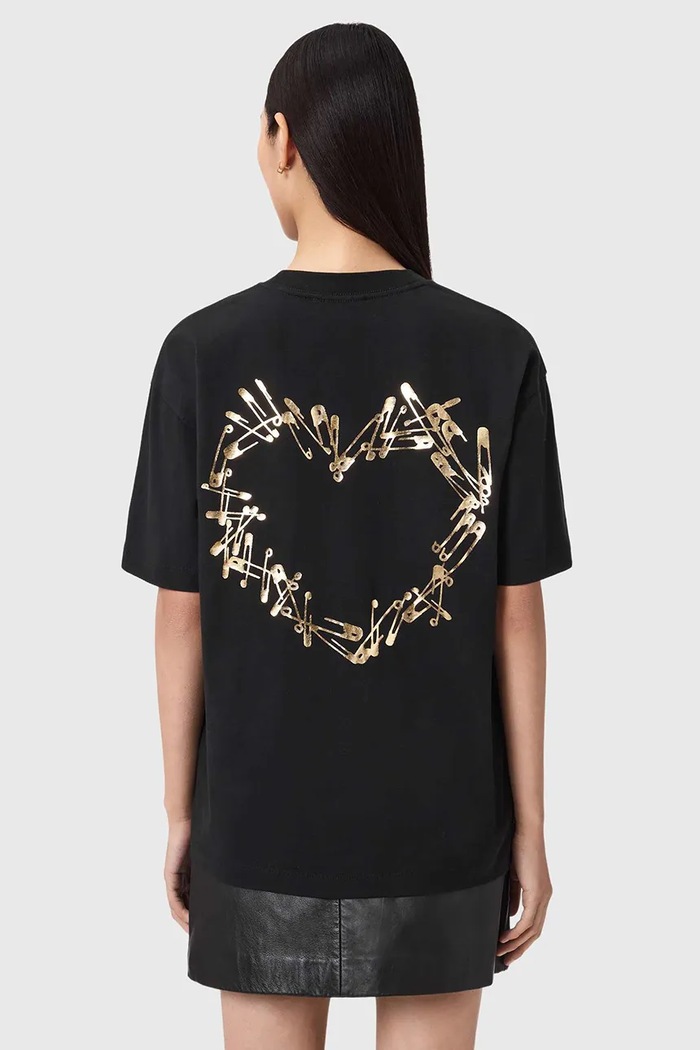 AllSaints tricou din bumbac CORA W033JE negru SS26