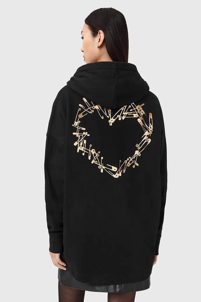 Bavlnená mikina AllSaints CORA W034JE čierna SS26