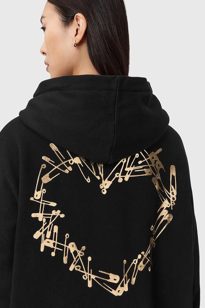 Bavlnená mikina AllSaints CORA W034JE čierna