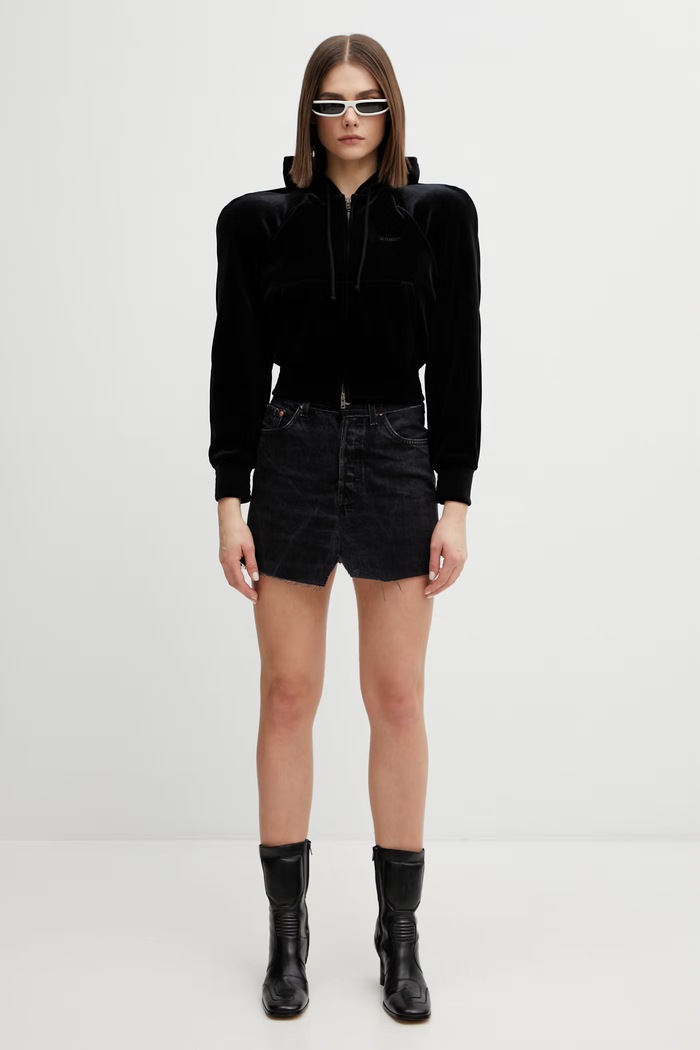 Βελούδινη μπλούζα VETEMENTS WE76ZU419B