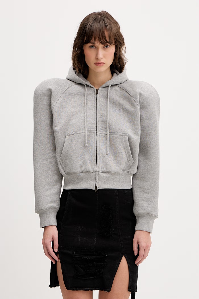 VETEMENTS bluza bawełniana z kapturem szary WE76ZU503G