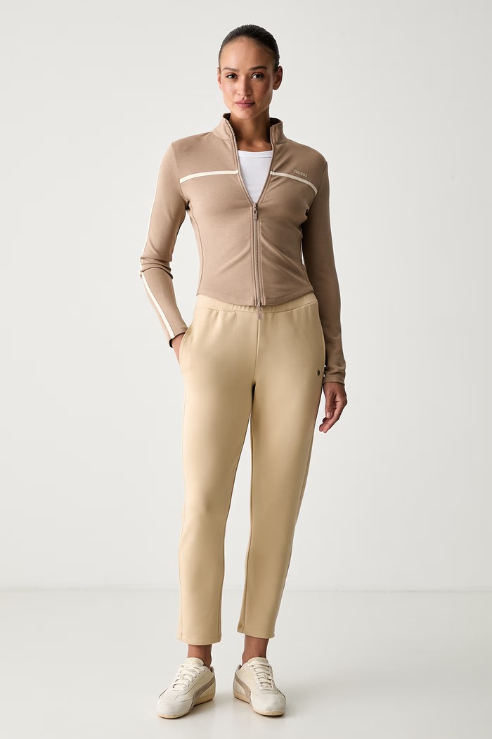 Guess dámska mikina na zips JASMINE V6GQ04.K2911 béžová SS26